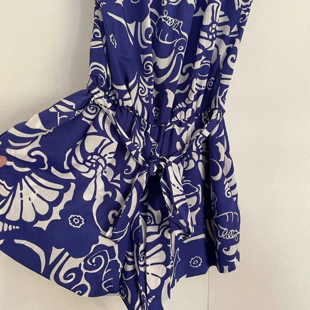 Navy and White Lilly Pulitzer Strapless Romper - Picture 2 of 8